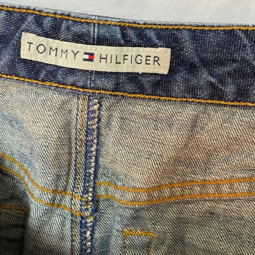 Tommy Hilfiger Womens Denim Pencil‎ Skirt Medium Wash Cinch Back Blue Size 8